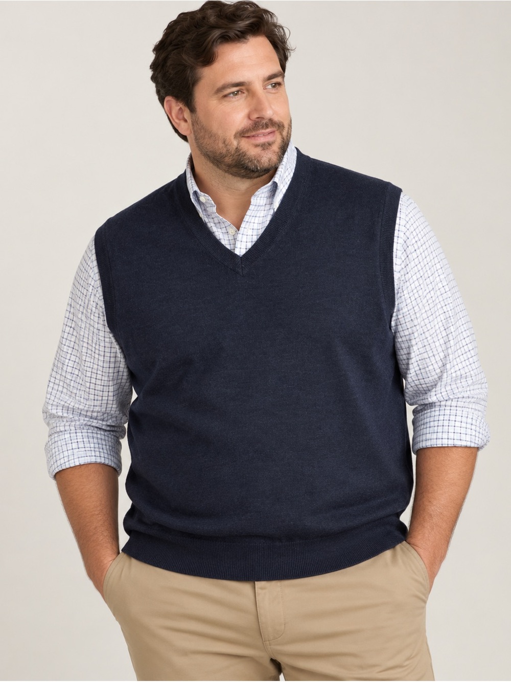 Joseph Abboud Men's Merino Navy Sweater Vest - Size XXL
